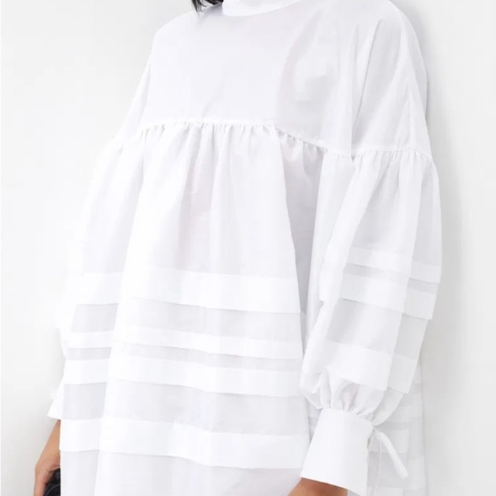 Cecilie Bahnsen White Ruffled Mini Dress - Picture 4 of 10